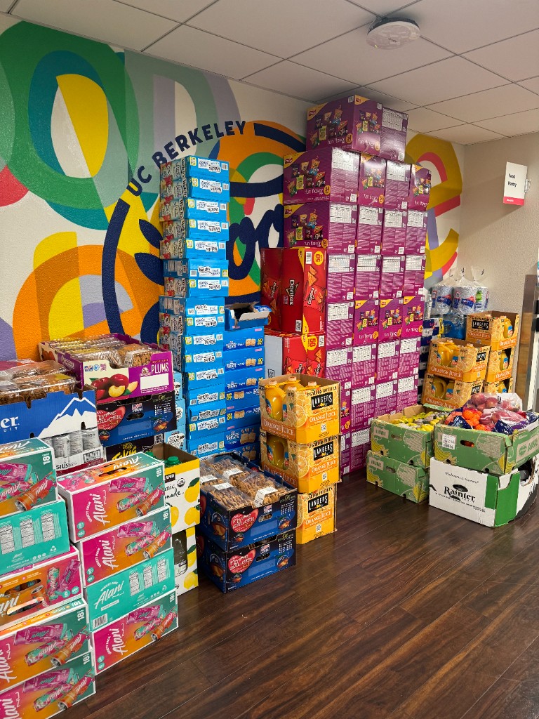 Stacks of snacks and drinks stored for AI Hackathon 2025